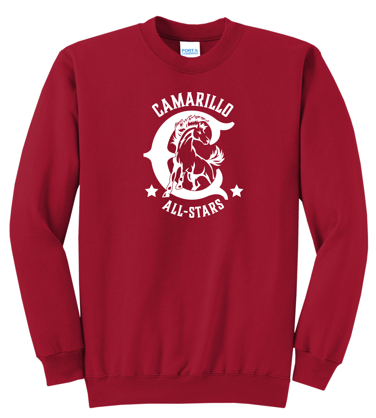 All-Star Red Crewneck Sweatshirt-Youth and Adult Sizes
