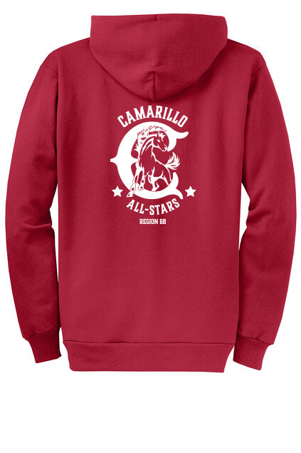 All-Star Red Zip Up Red Hoodie-Youth and Adult Sizes