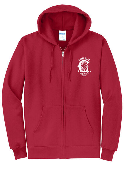 All-Star Red Zip Up Red Hoodie-Youth and Adult Sizes