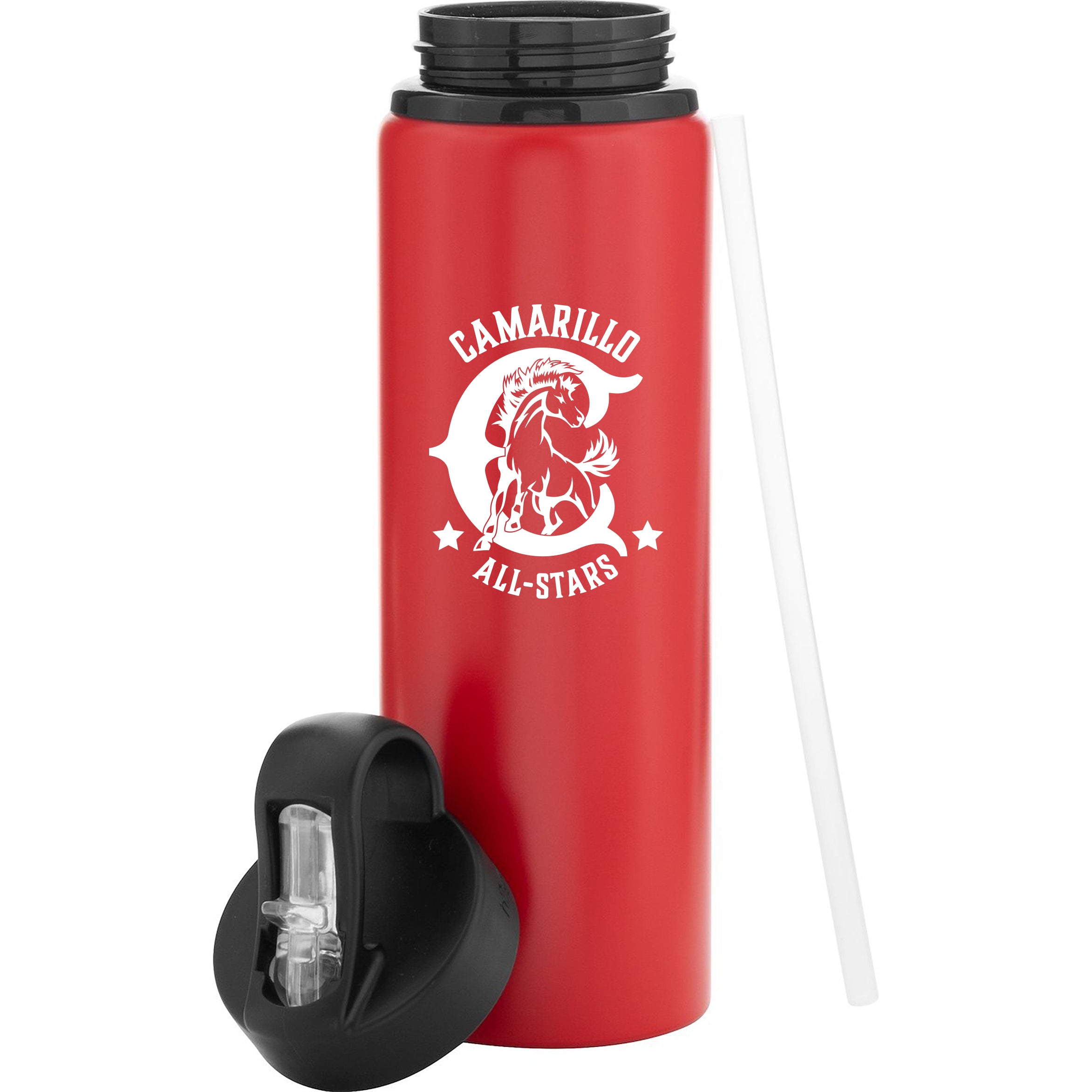 Camarillo All-Star H2GO Bottle-Matte Red with All-Star Logo